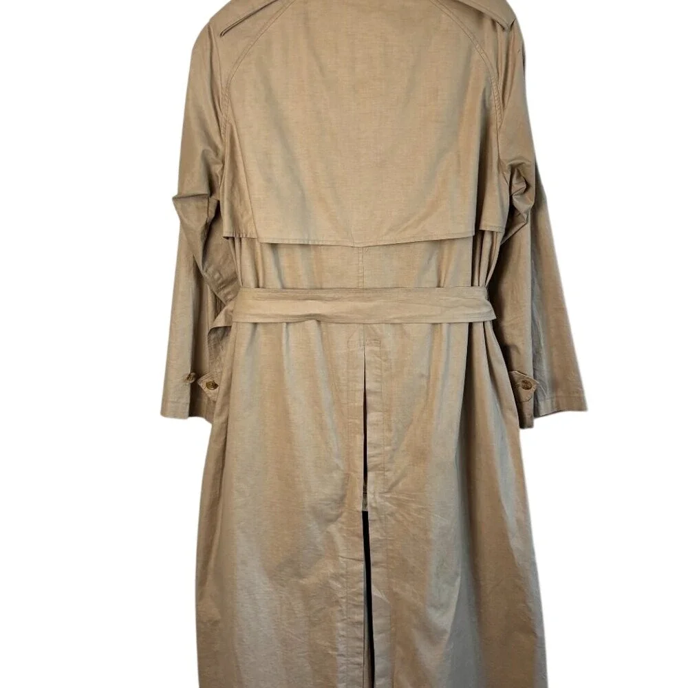 Burberry Trench Coat 10 Long Tan Cotton Nova Check‎ England - Picture 9 of 16